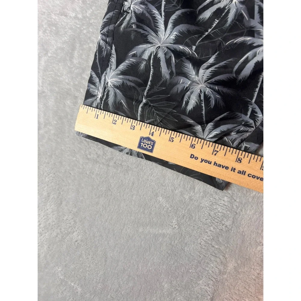 Uzzi Boys Large Tropical Palm Tree Swim Trunks Black‎ Neon Pink Blue K029 NWT
